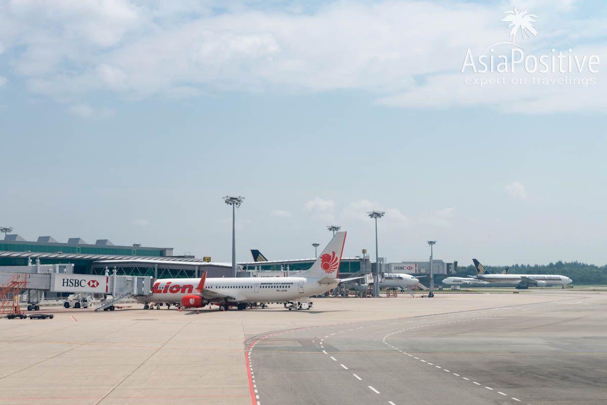 Самолёт бюджетной авиакомпании Lion в аэропорту Сингапура