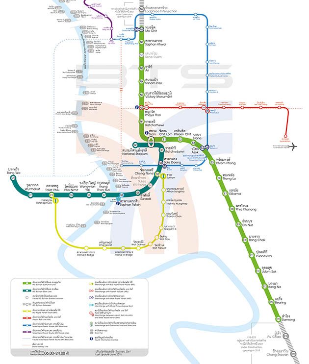 Схема метро Бангкока, включая BTS, поезд в аэропорт и речной трамвайчик | Как разобраться в схеме метро Бангкока, как купить билеты и сэкономить своё время на их покупке, куда можно доехать на Metro и BTS Банкока. | Путешествия по Азии с AsiaPositive.com