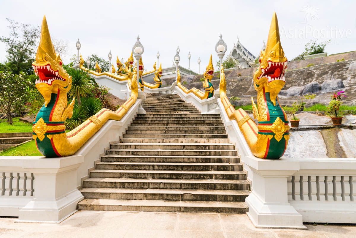 Лестница со змеями в Белом Храме | город Краби, Таиланд | Путешествия с AsiaPositive.com
