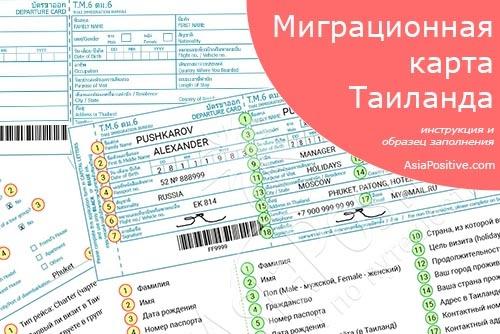 Инструкция и образец заполнения миграционной карты Таиланда
