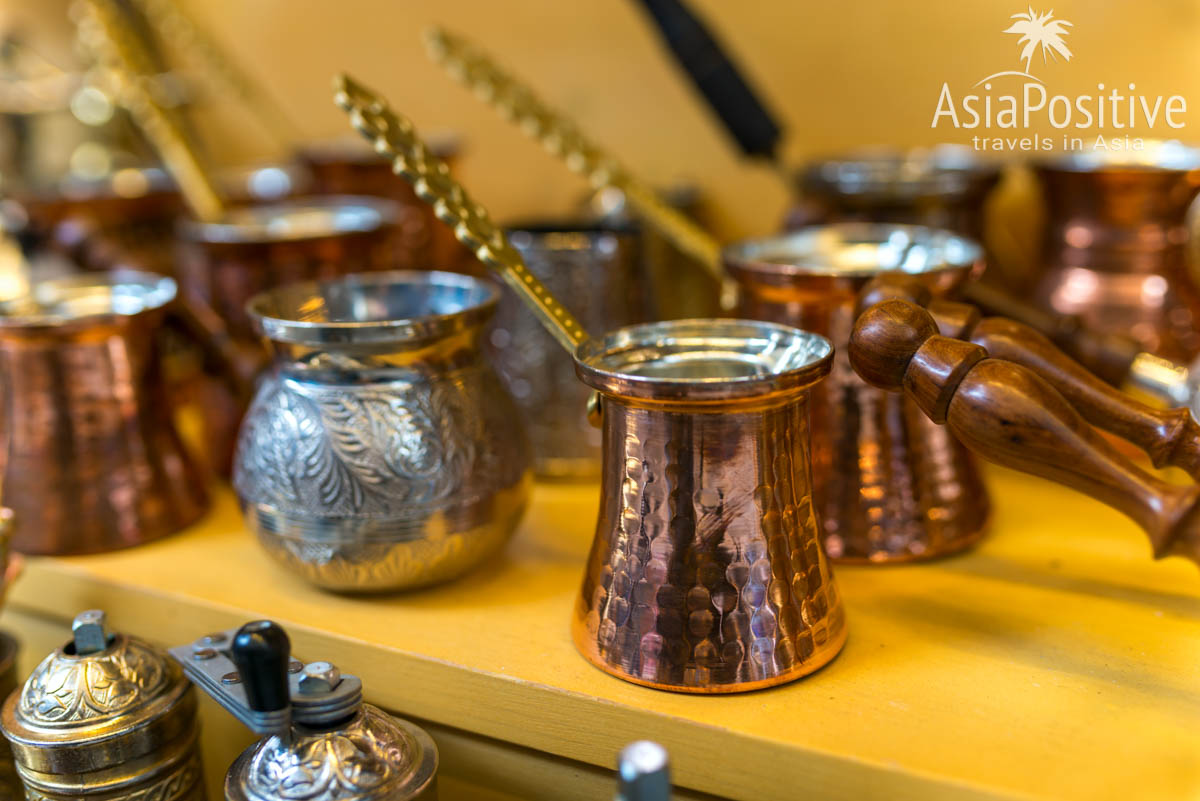 Turkish coffee pot can be bought in a shop or at a market