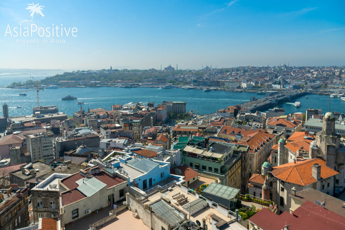 Вид с Галатской башни на Золотой Рог и историческую часть Стамбула.